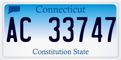 CT license plate AC33747