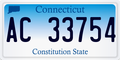 CT license plate AC33754