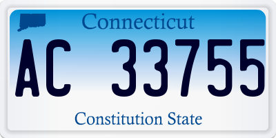 CT license plate AC33755