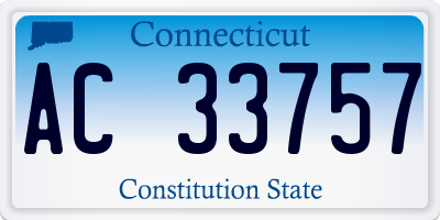 CT license plate AC33757