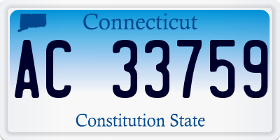 CT license plate AC33759