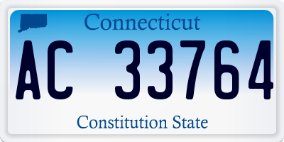 CT license plate AC33764
