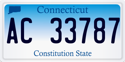 CT license plate AC33787