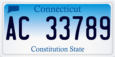 CT license plate AC33789
