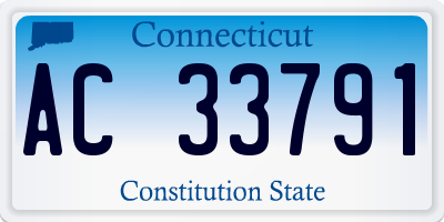 CT license plate AC33791