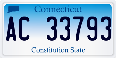 CT license plate AC33793
