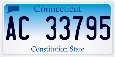 CT license plate AC33795