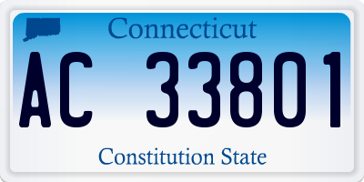 CT license plate AC33801