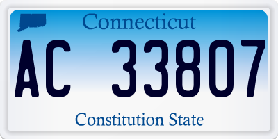 CT license plate AC33807