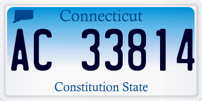 CT license plate AC33814