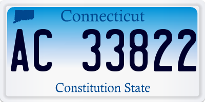 CT license plate AC33822
