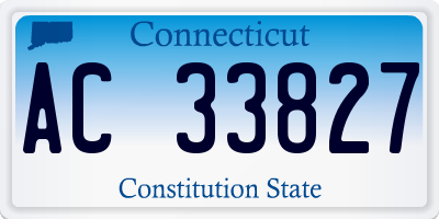 CT license plate AC33827