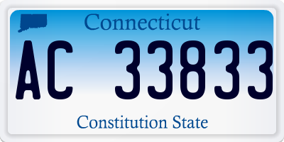 CT license plate AC33833