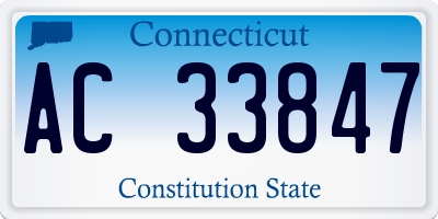 CT license plate AC33847