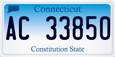 CT license plate AC33850