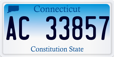 CT license plate AC33857