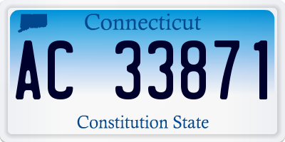 CT license plate AC33871