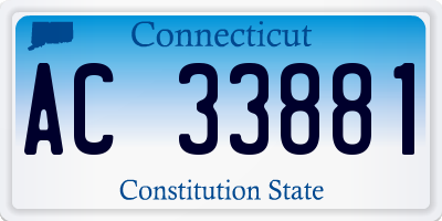 CT license plate AC33881