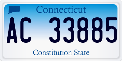 CT license plate AC33885