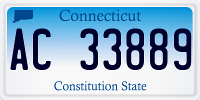 CT license plate AC33889
