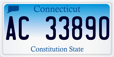CT license plate AC33890