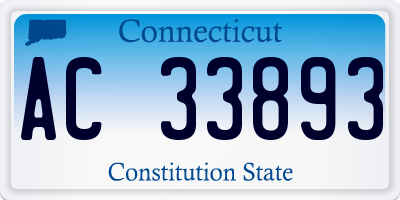 CT license plate AC33893