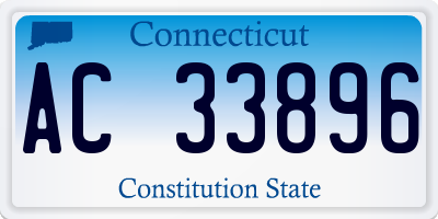 CT license plate AC33896
