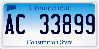 CT license plate AC33899