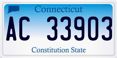 CT license plate AC33903