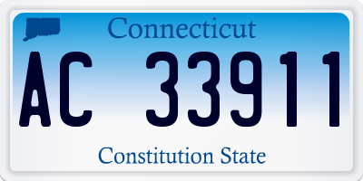 CT license plate AC33911