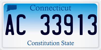 CT license plate AC33913
