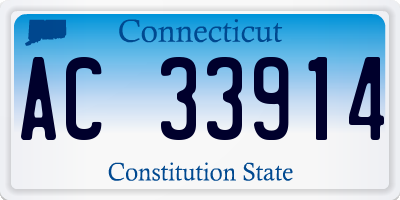 CT license plate AC33914