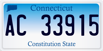 CT license plate AC33915