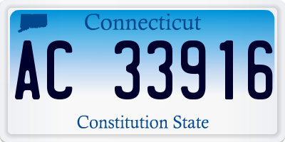 CT license plate AC33916