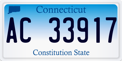 CT license plate AC33917