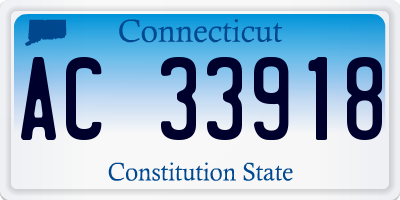 CT license plate AC33918