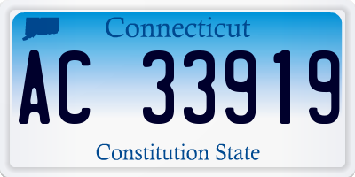 CT license plate AC33919
