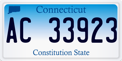 CT license plate AC33923