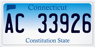 CT license plate AC33926