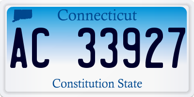CT license plate AC33927