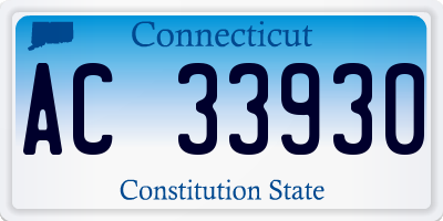 CT license plate AC33930