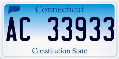 CT license plate AC33933