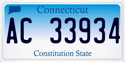 CT license plate AC33934