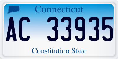 CT license plate AC33935