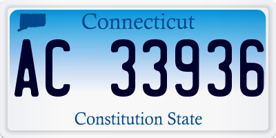 CT license plate AC33936