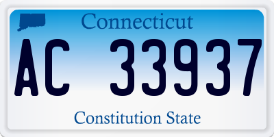 CT license plate AC33937