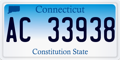 CT license plate AC33938