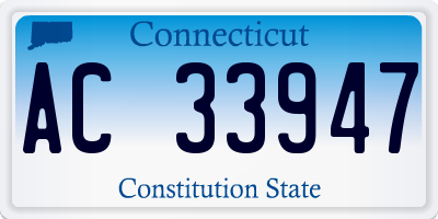 CT license plate AC33947