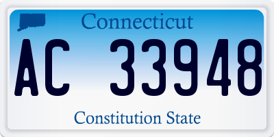 CT license plate AC33948