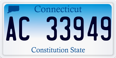 CT license plate AC33949